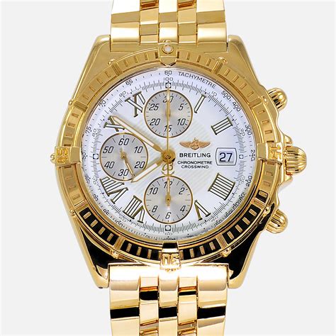 solid gold breitling watch.